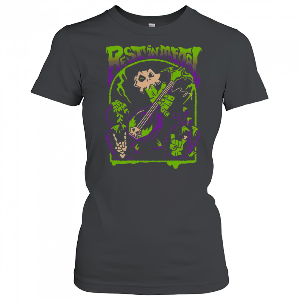 Rest In Metal Skull Zombie Rock And Roll Shredfest T-Shirt Women's T-shirt