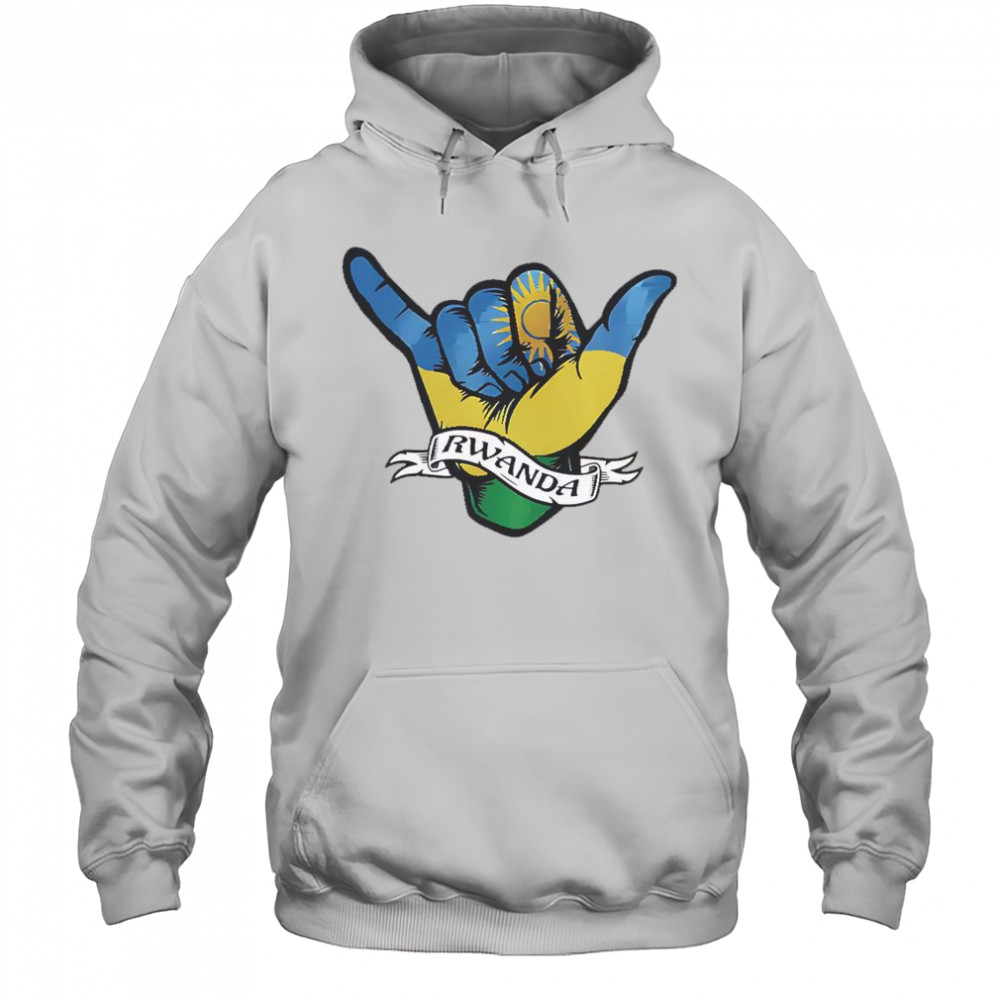 Rwanda Flag Shaka Hand Symbol T-Shirt Hoodie