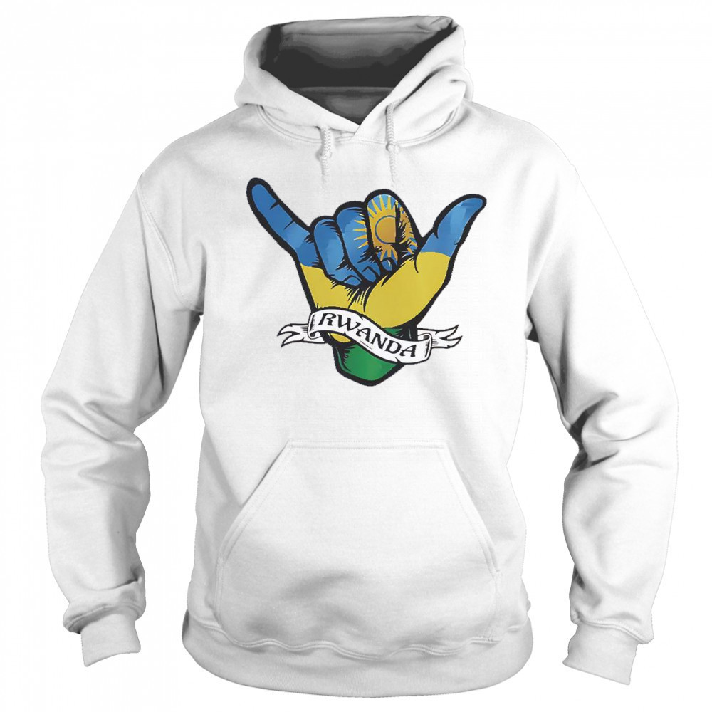 Rwanda Flag Shaka Hand Symbol T-Shirt Sweatshirt