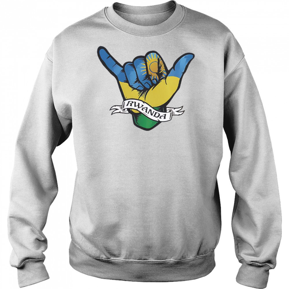 Rwanda Flag Shaka Hand Symbol T-Shirt Hoodie