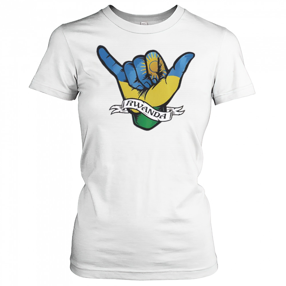 Rwanda Flag Shaka Hand Symbol T-Shirt Women's T-shirt