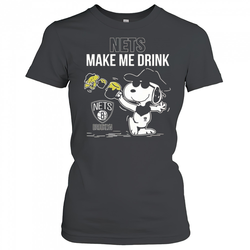 Snoopy And Woodstock Brooklyn Nets Make Me Drink T-Shirt Women's T-shirt