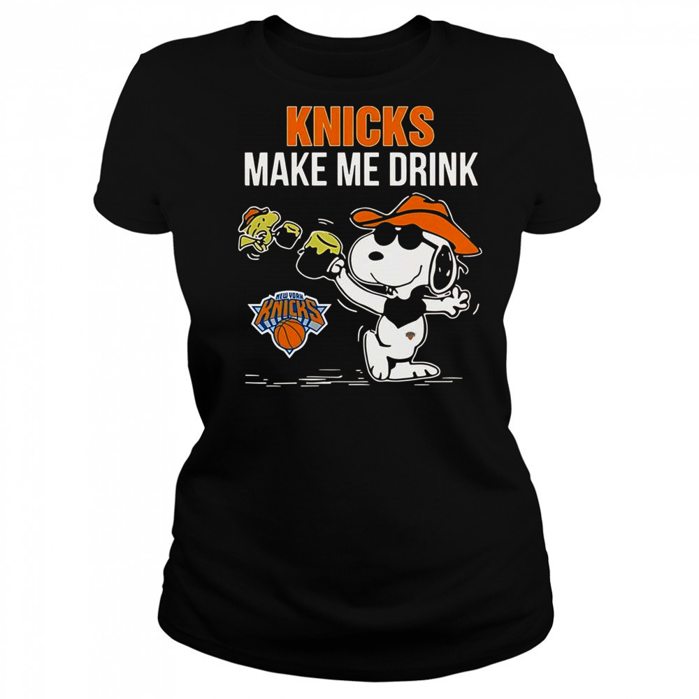 Snoopy And Woodstock New York Knicks Make Me Drink T-Shirt Women's T-shirt