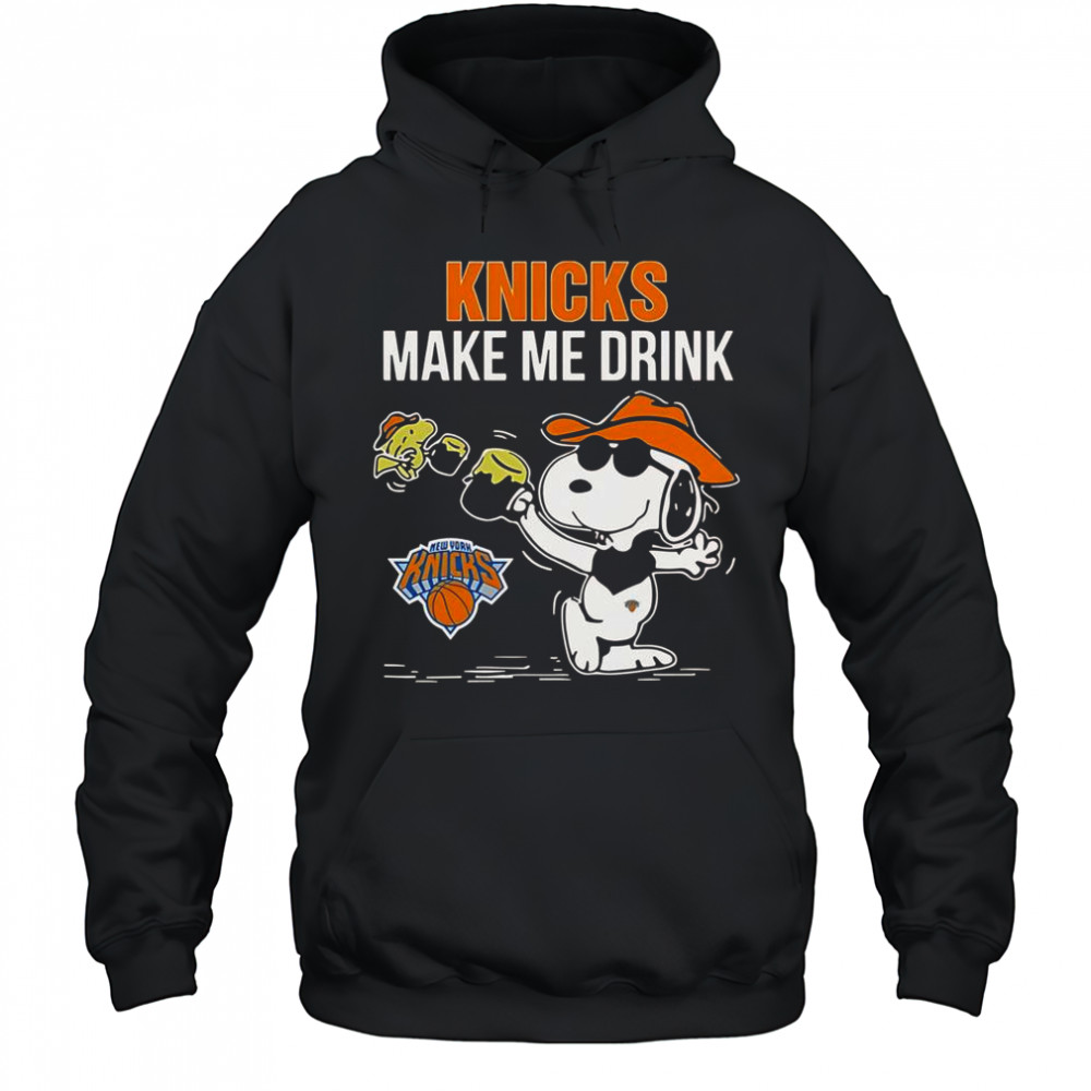 Snoopy And Woodstock New York Knicks Make Me Drink T-Shirt Hoodie
