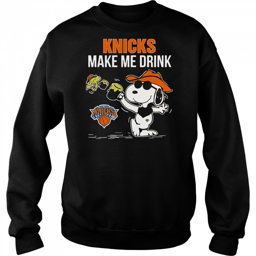 Snoopy And Woodstock New York Knicks Make Me Drink T-Shirt Hoodie