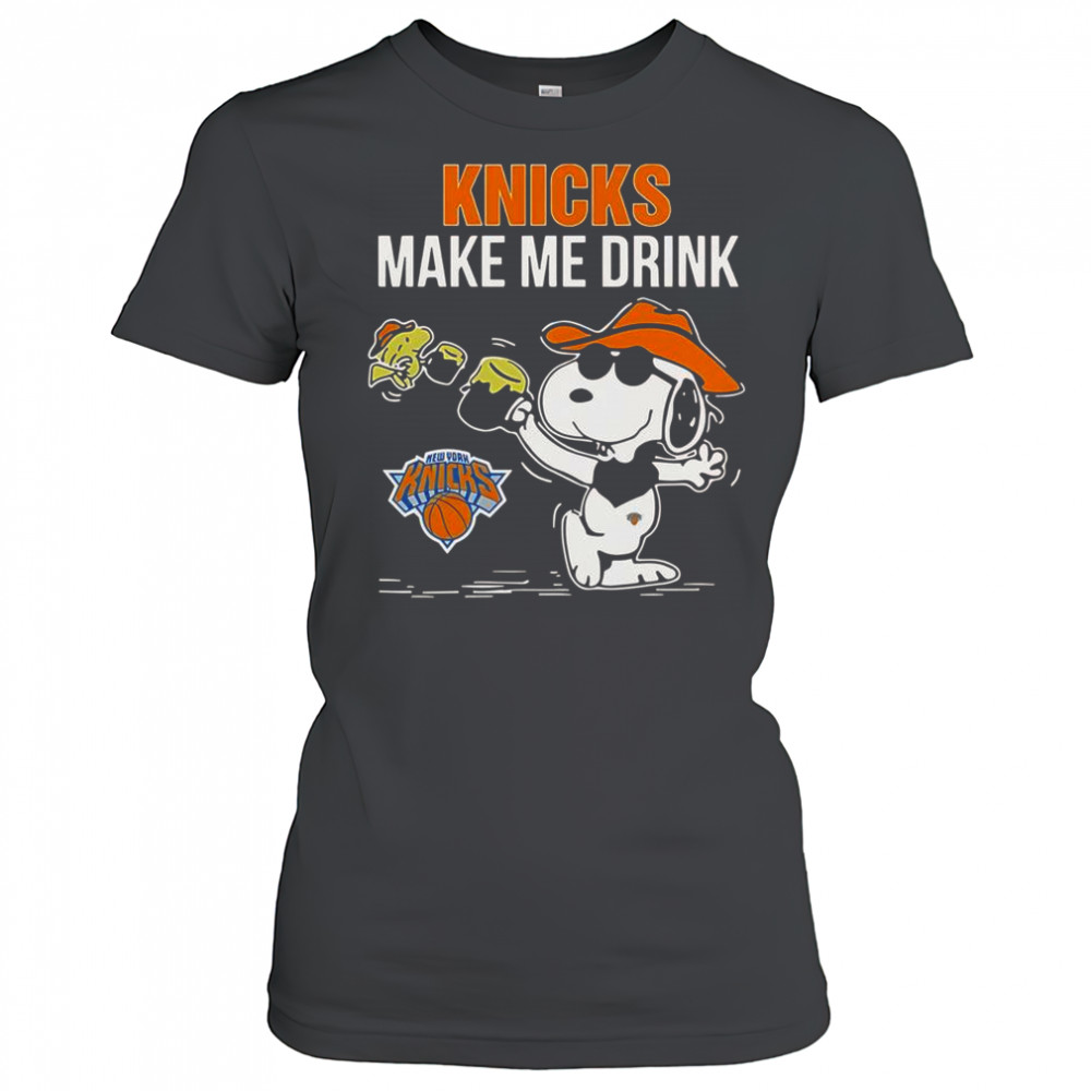 Snoopy And Woodstock New York Knicks Make Me Drink T-Shirt Women's T-shirt