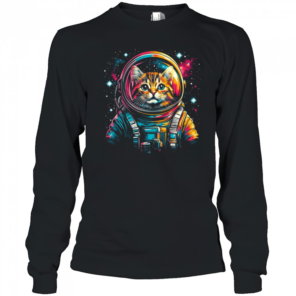 Space Astronaut Cat Galaxy Astronaut Cat Space Spaceman shirt Long Sleeved
