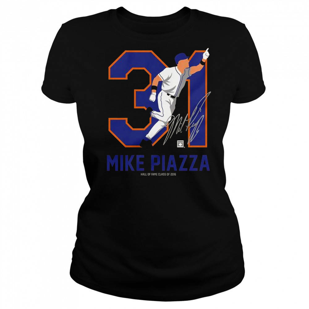 Teambrown Mike Piazza Baseball Hall Of Fame Member Signature T-Shirt Women's T-shirt