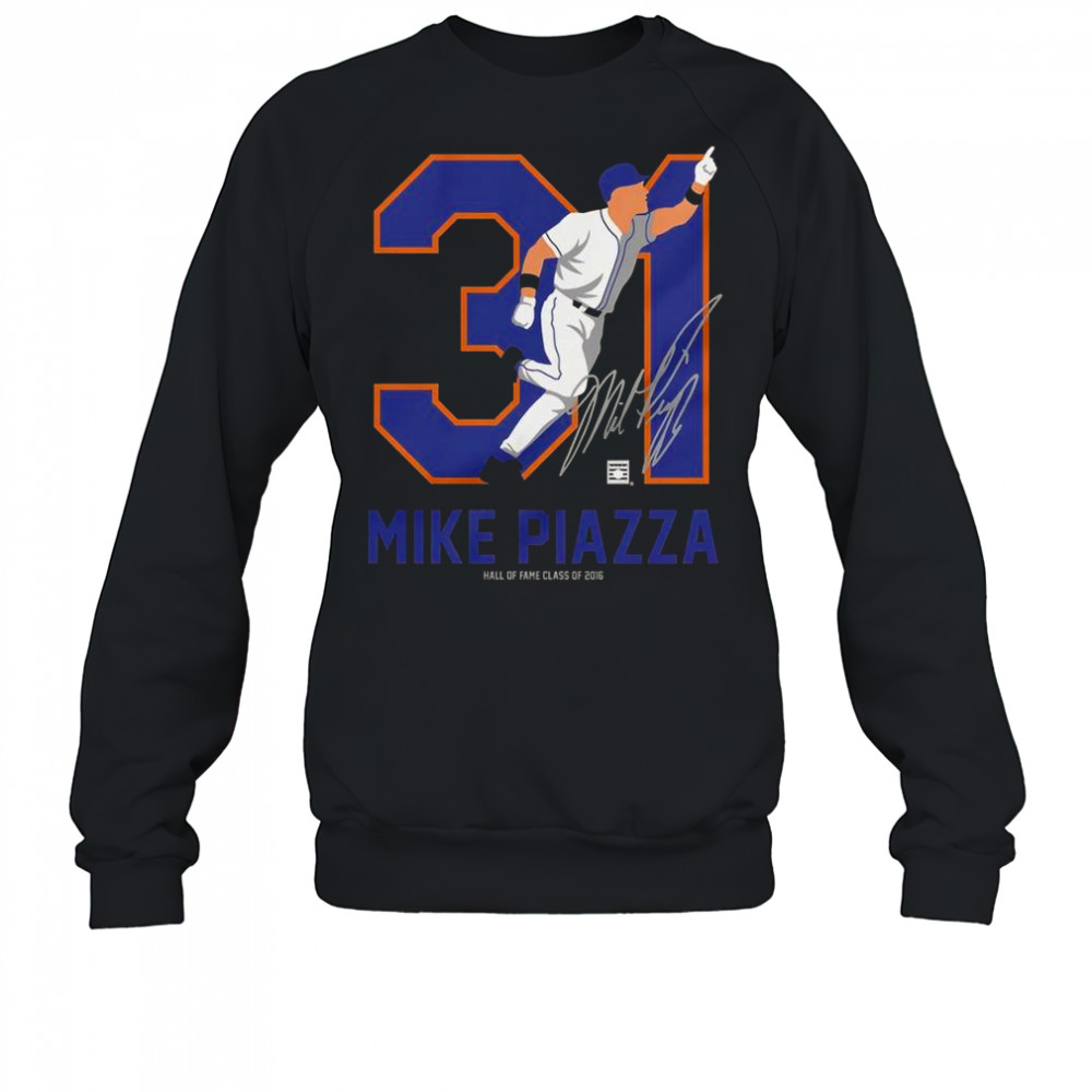 Teambrown Mike Piazza Baseball Hall Of Fame Member Signature T-Shirt Sweatshirt