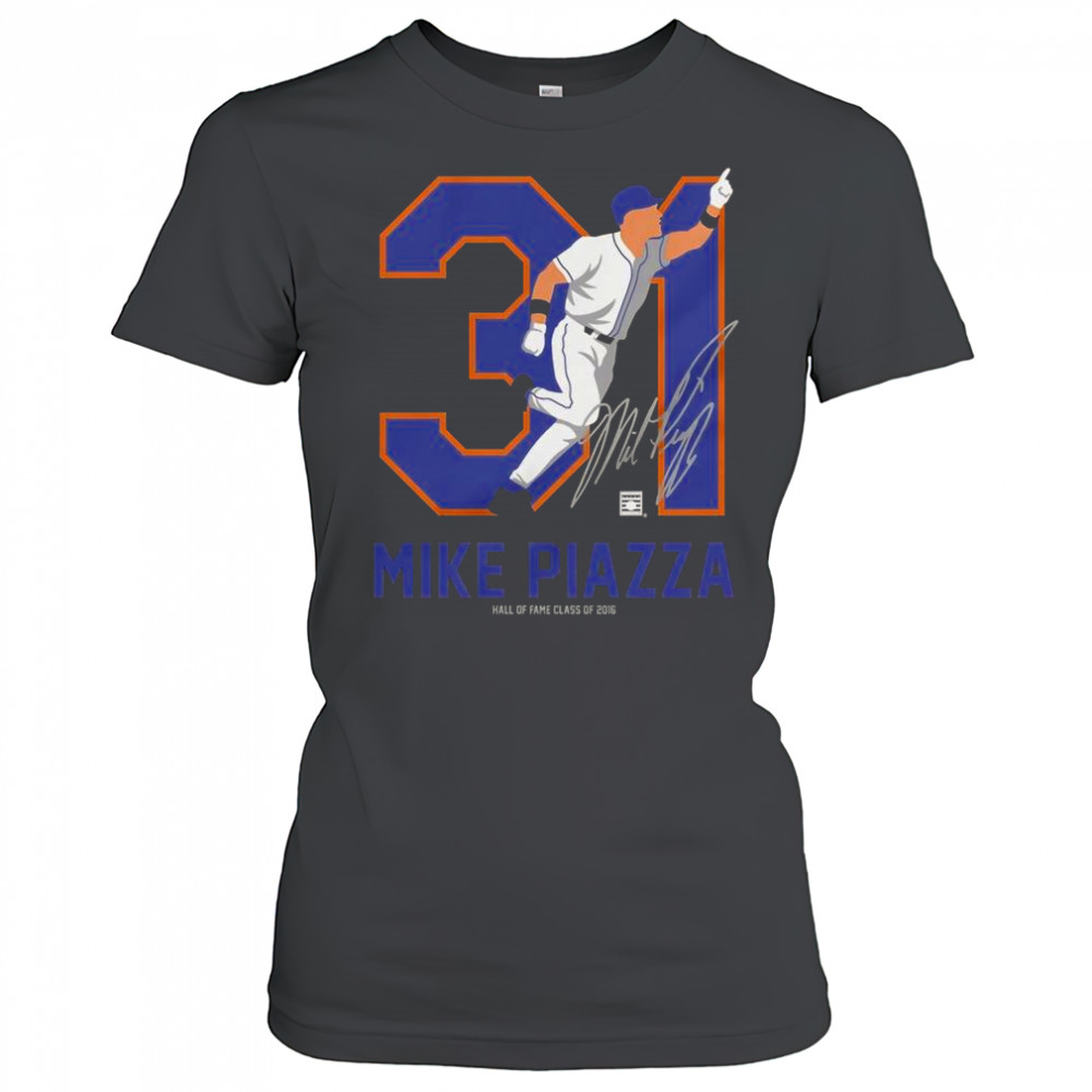 Teambrown Mike Piazza Baseball Hall Of Fame Member Signature T-Shirt Women's T-shirt
