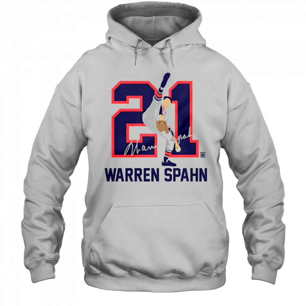 Teambrown Warren Spahn Baseball Hall Of Fame Member Signature T-Shirt Hoodie