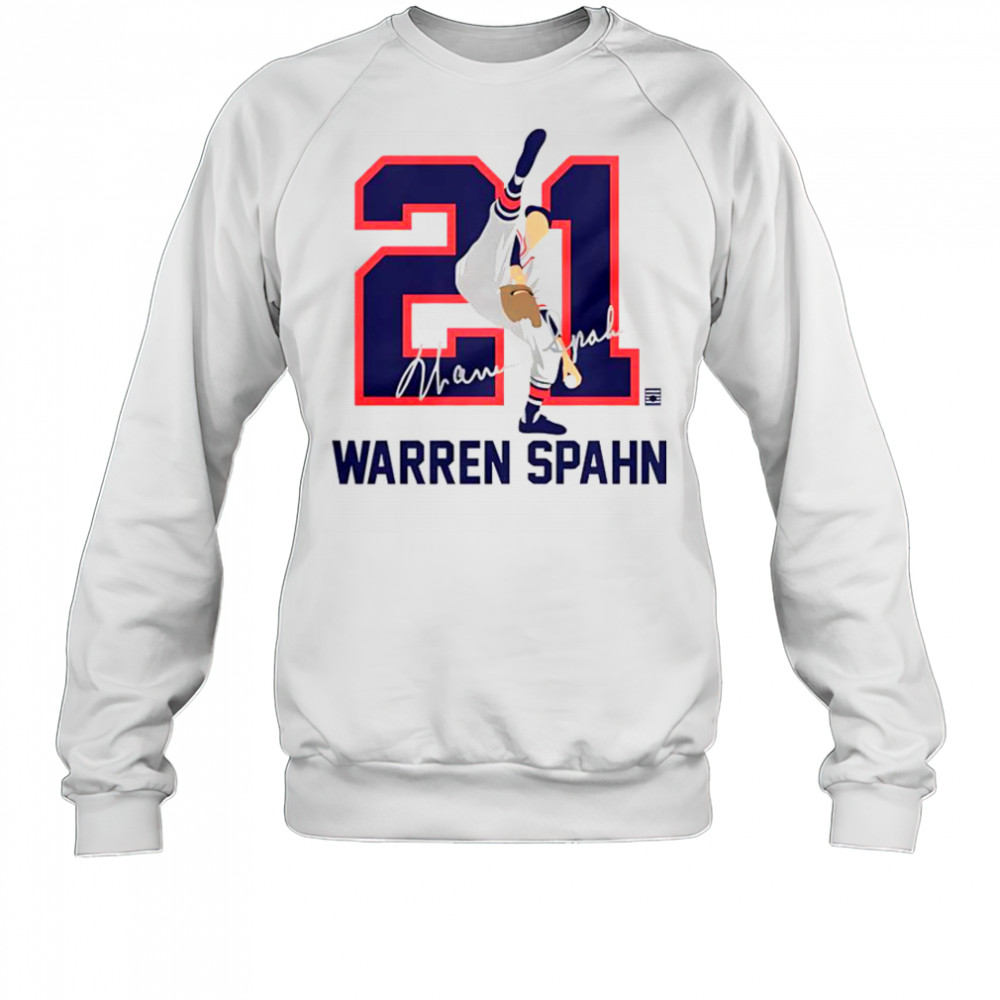 Teambrown Warren Spahn Baseball Hall Of Fame Member Signature T-Shirt Sweatshirt