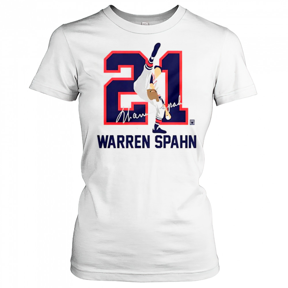 Teambrown Warren Spahn Baseball Hall Of Fame Member Signature T-Shirt Women's T-shirt