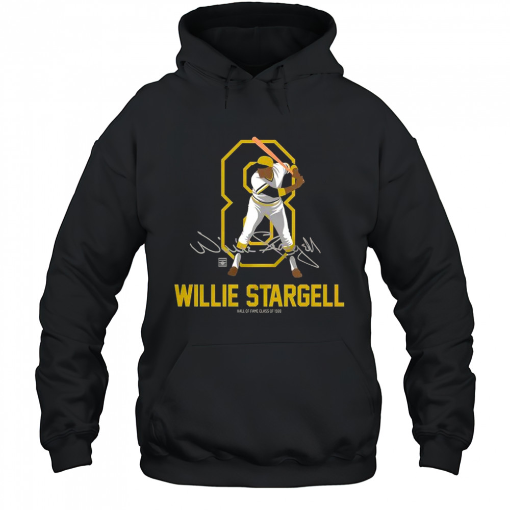 Teambrown Willie Stargell Baseball Hall Of Fame Member Signature T-Shirt Hoodie