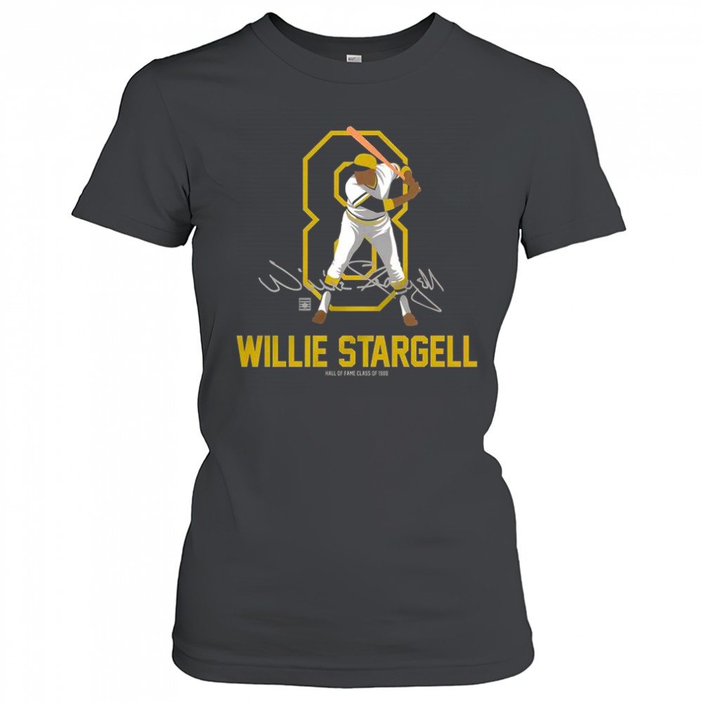 Teambrown Willie Stargell Baseball Hall Of Fame Member Signature T-Shirt Women's T-shirt