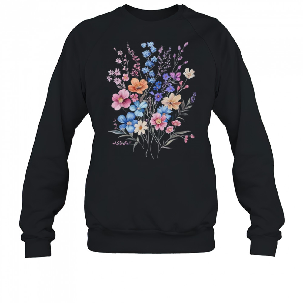 Vintage Flowers Women Wildflower Graphic Floral Gardening shirt Sweatshirt