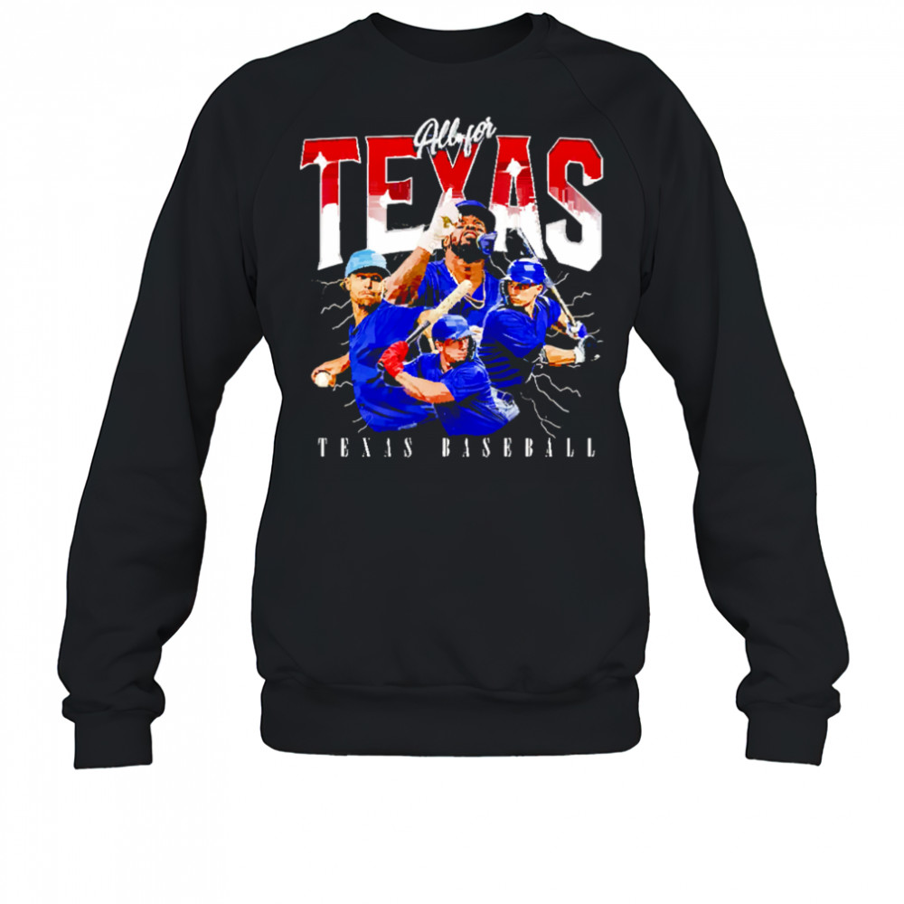 All for Texas baseball team MLBPA shirt Sweatshirt