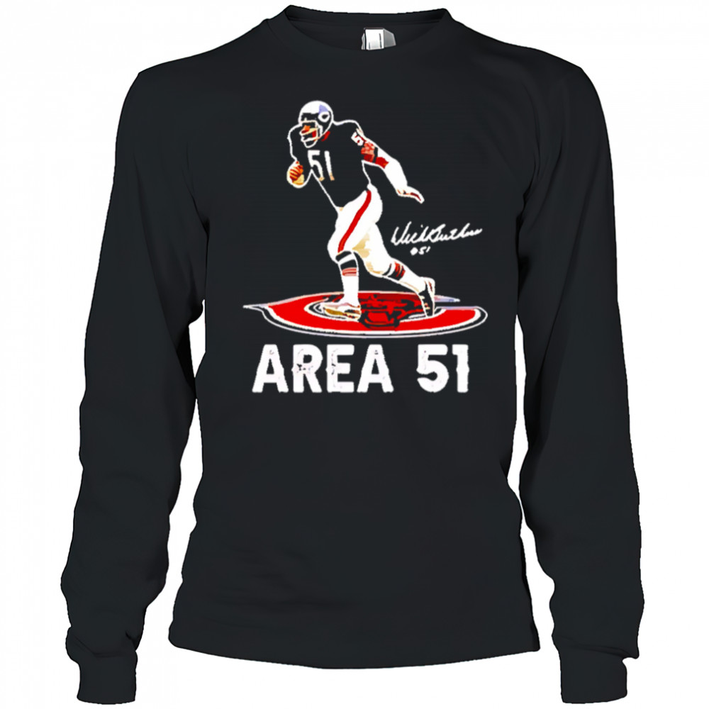 Area 51 dick butkus chicago bears signature shirt Long Sleeved