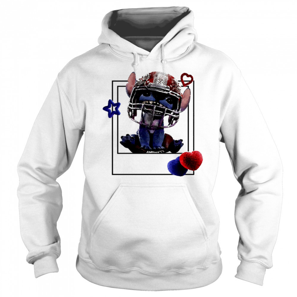 Blue Alien Disney Stitch Football Polaroid shirt Sweatshirt