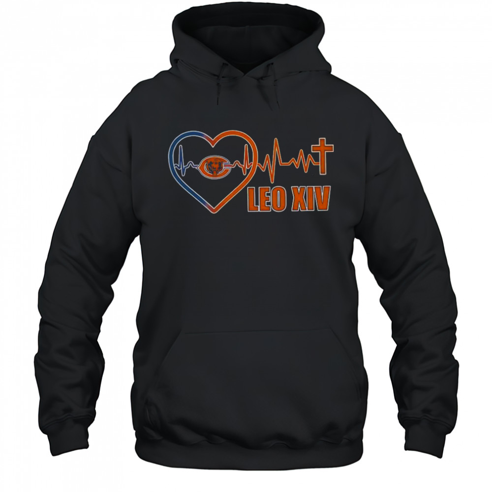 Chicago Bears Pope LEO XIV Heartbeat T-Shirt Hoodie