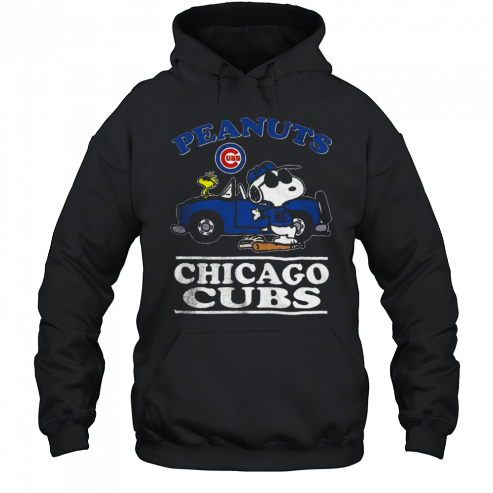 Chicago Cubs Peanuts Snoopy driving car shirt Hoodie