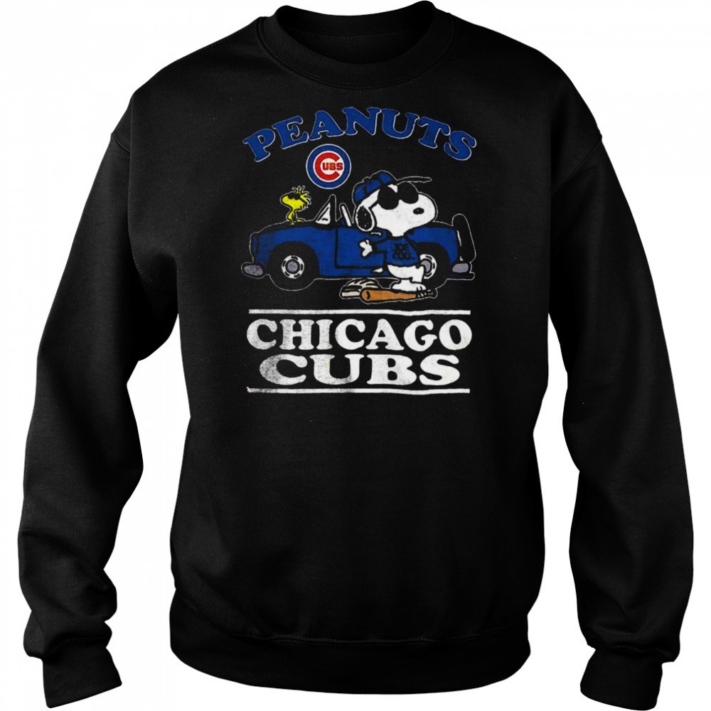 Chicago Cubs Peanuts Snoopy driving car shirt Hoodie