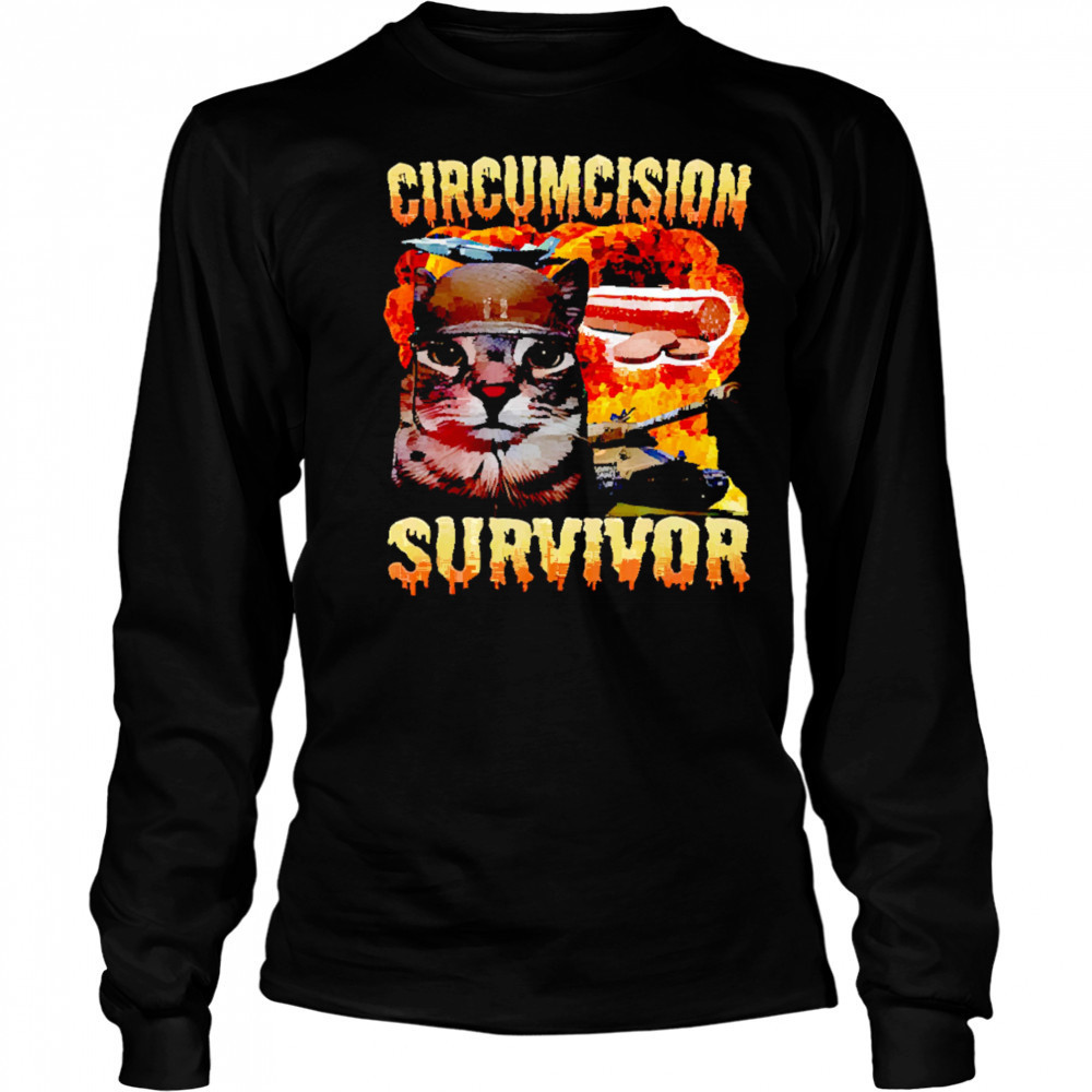 Circumcision Survivor Cat shirt Long Sleeved