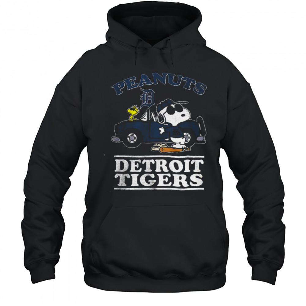 Detroit Tigers Peanuts Snoopy driving car shirt Hoodie