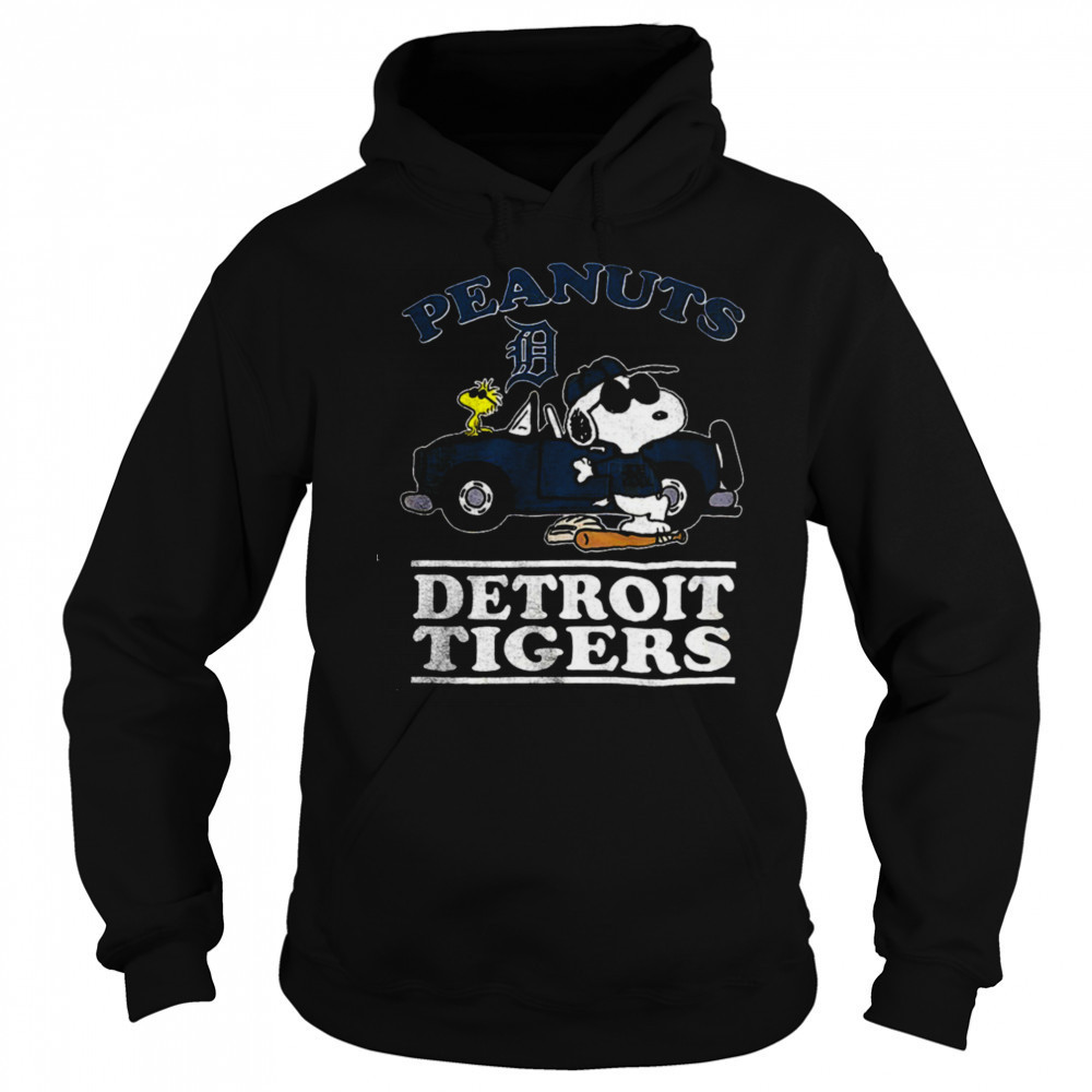 Detroit Tigers Peanuts Snoopy driving car shirt Sweatshirt