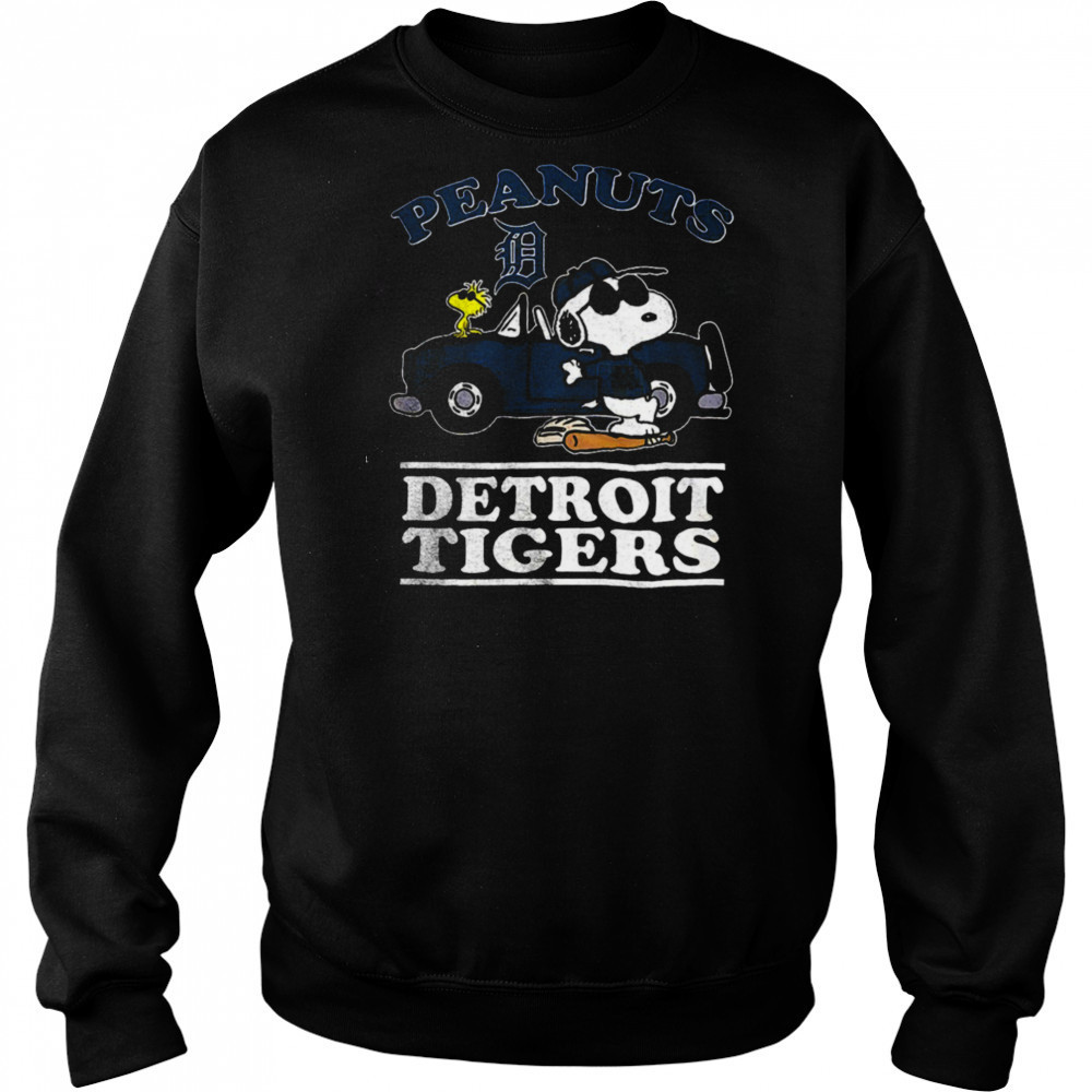 Detroit Tigers Peanuts Snoopy driving car shirt Hoodie