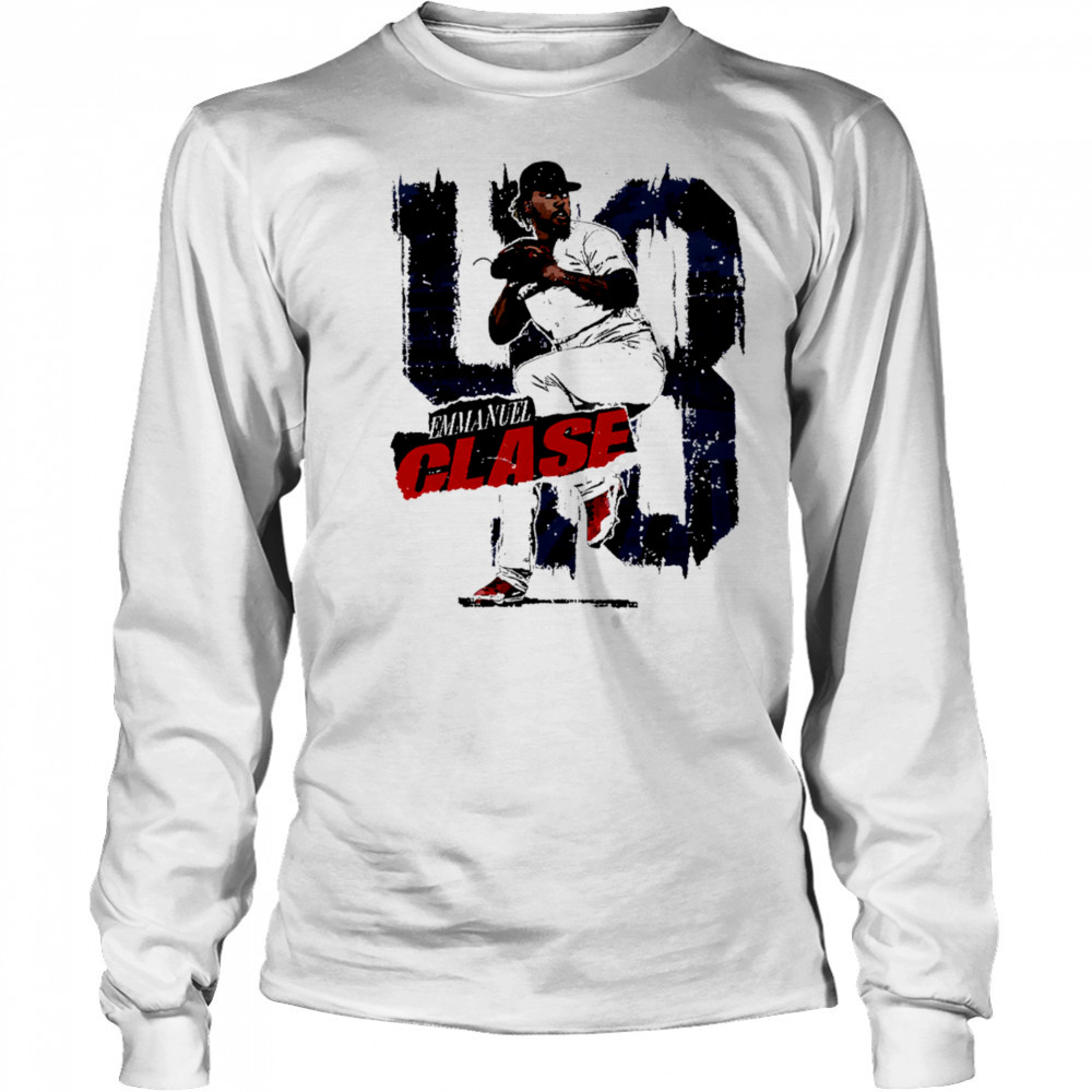 Emmanuel Clase Cleveland Rough Baseball shirt Long Sleeved