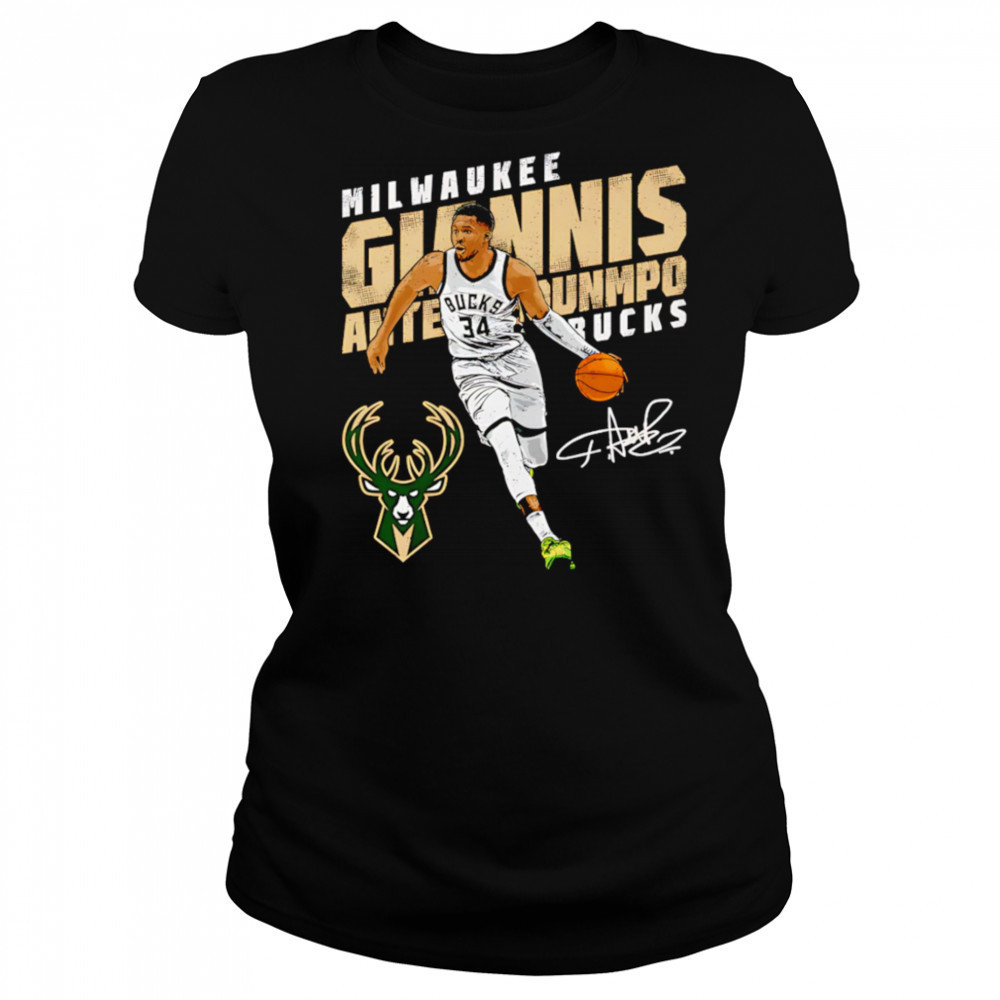 Giannis Antetokounmpo Milwaukee Bucks slant shirt Women's T-shirt