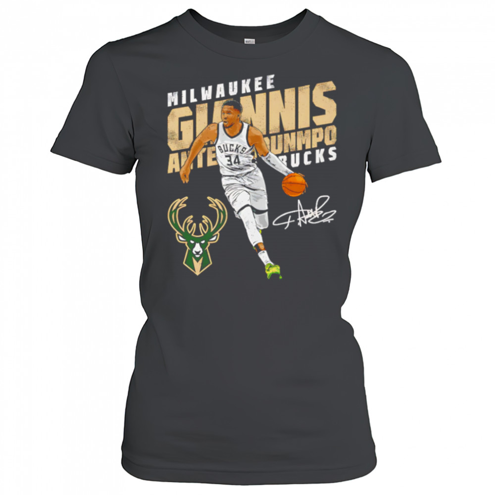 Giannis Antetokounmpo Milwaukee Bucks slant shirt Women's T-shirt