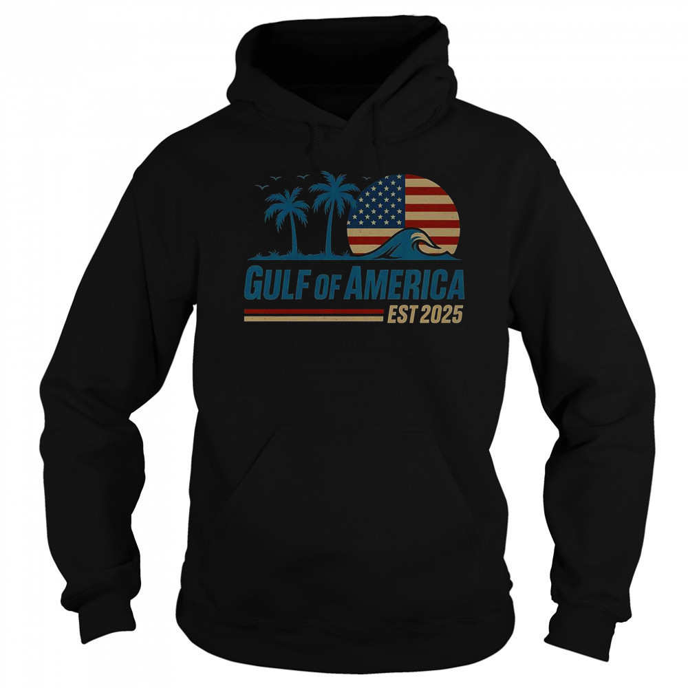 Gulf Of America Est 2025 Retro Vintage Beach Wave T-Shirt Sweatshirt