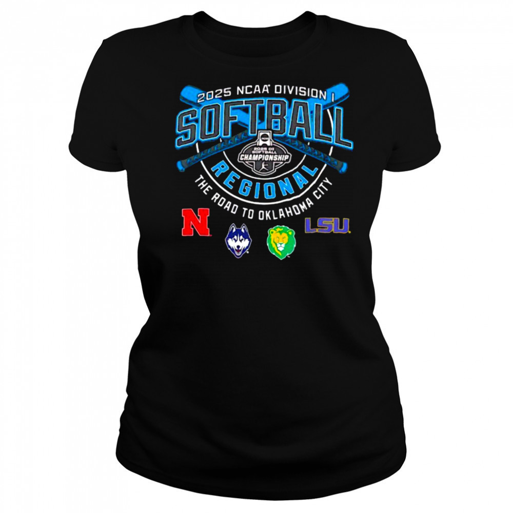 Nebraska Huskies Southeastern Louisiana LSU NCAA Division I Softball Regional 2025 shirt Women's T-shirt