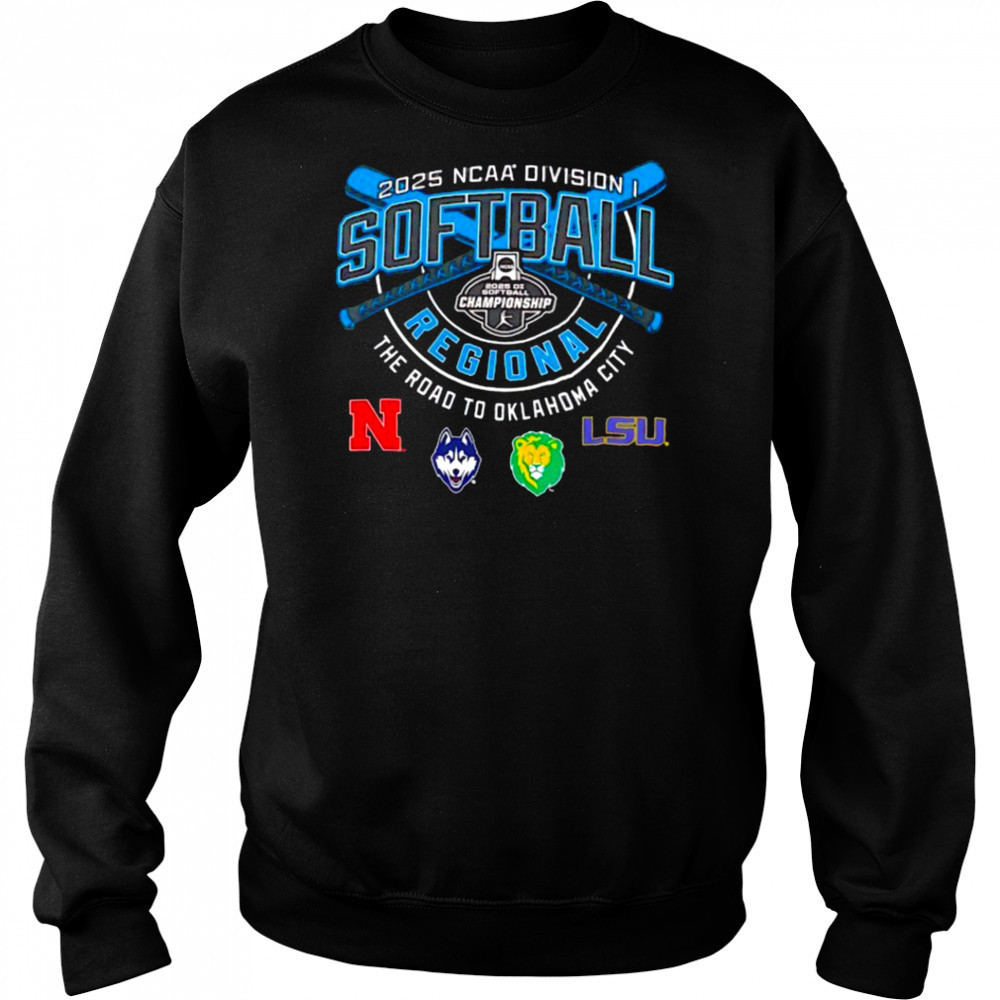Nebraska Huskies Southeastern Louisiana LSU NCAA Division I Softball Regional 2025 shirt Hoodie
