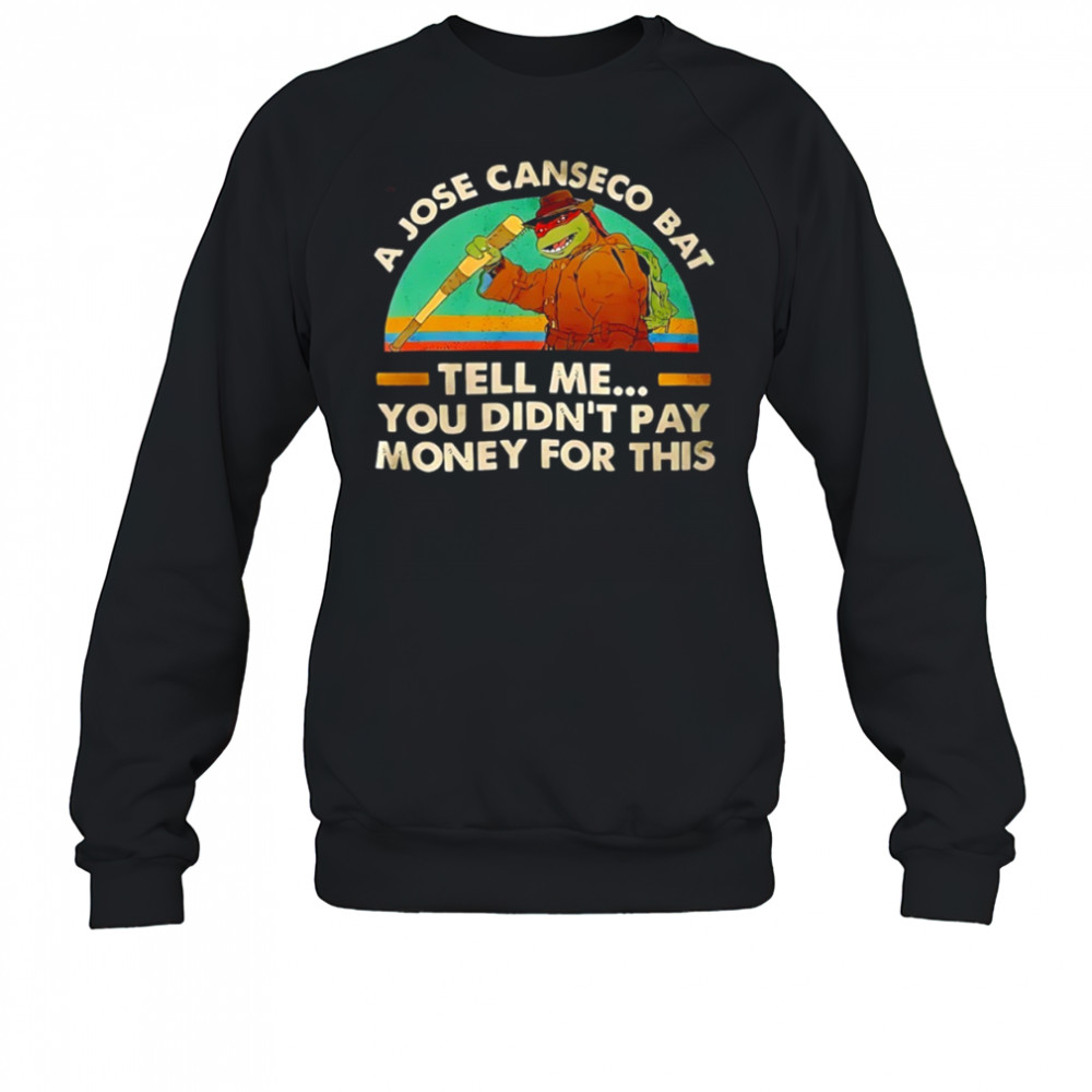 Ninja Turtles a jose canseco bat tell me you didn’t pay money for this shirt Sweatshirt