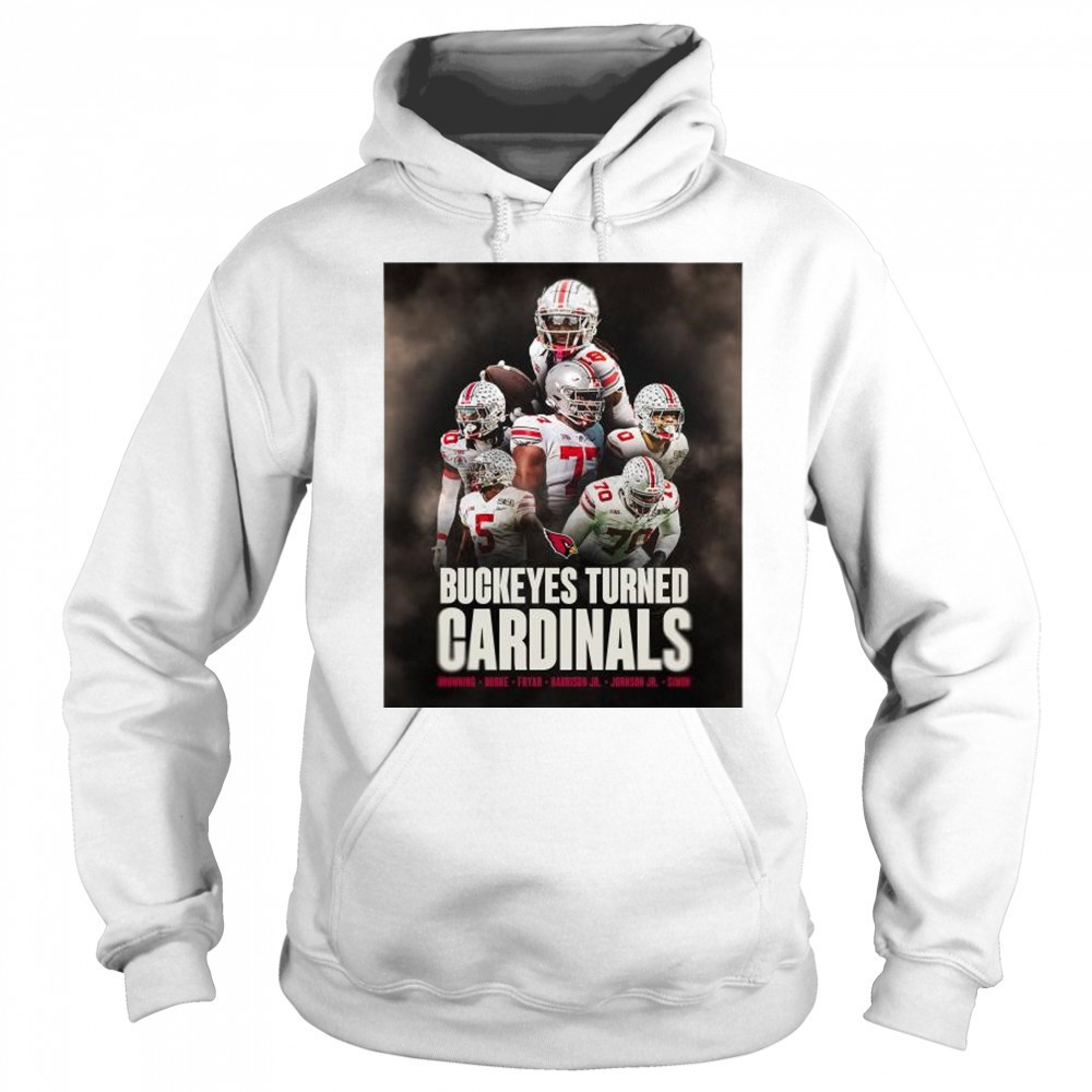 Ohio State Buckeyes turned Arizona Cardinals Marvin Harrison Jr. Denzel Burke Paris Johnson Jr. t-shirt Sweatshirt