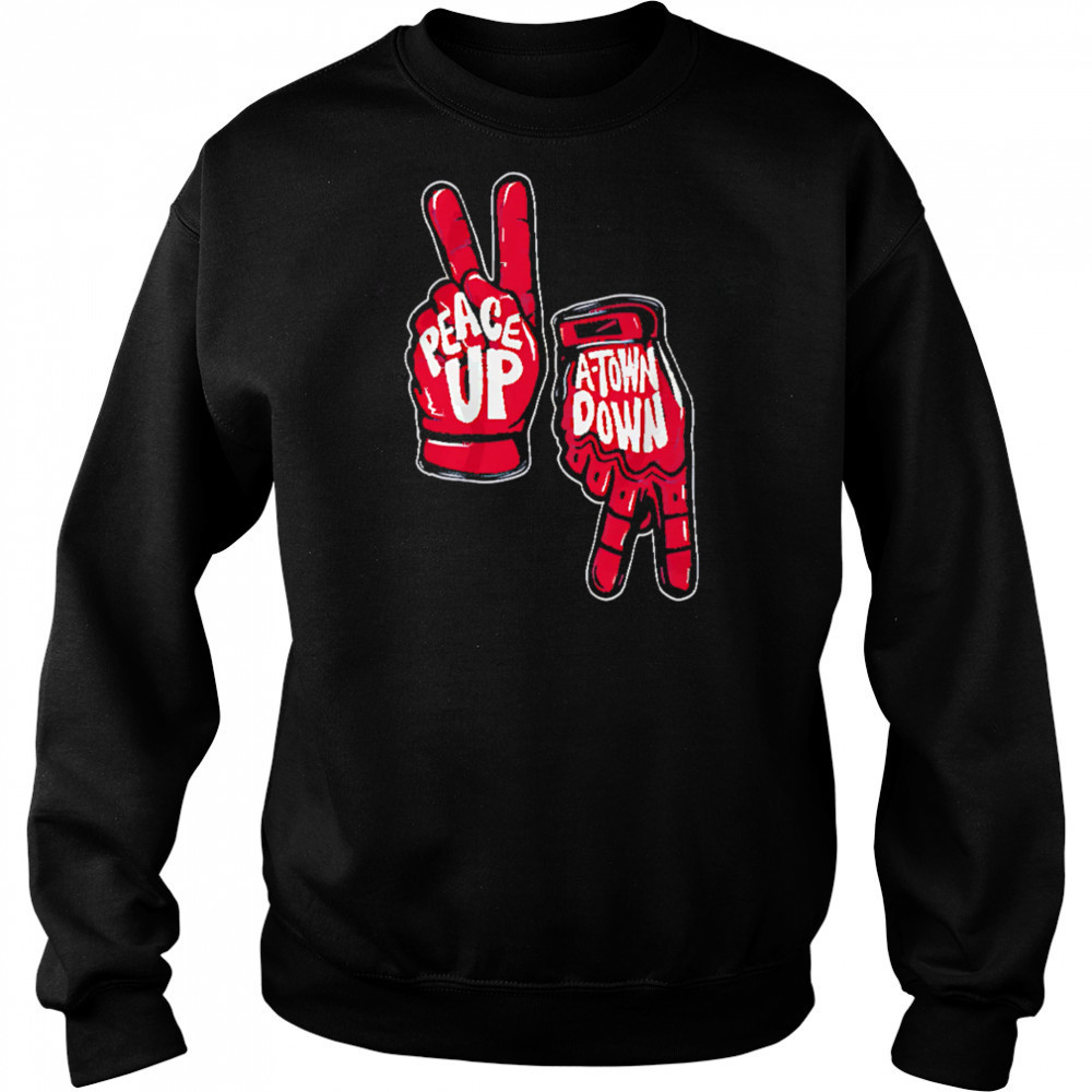 Peace Up A-town Down hand shirt Hoodie