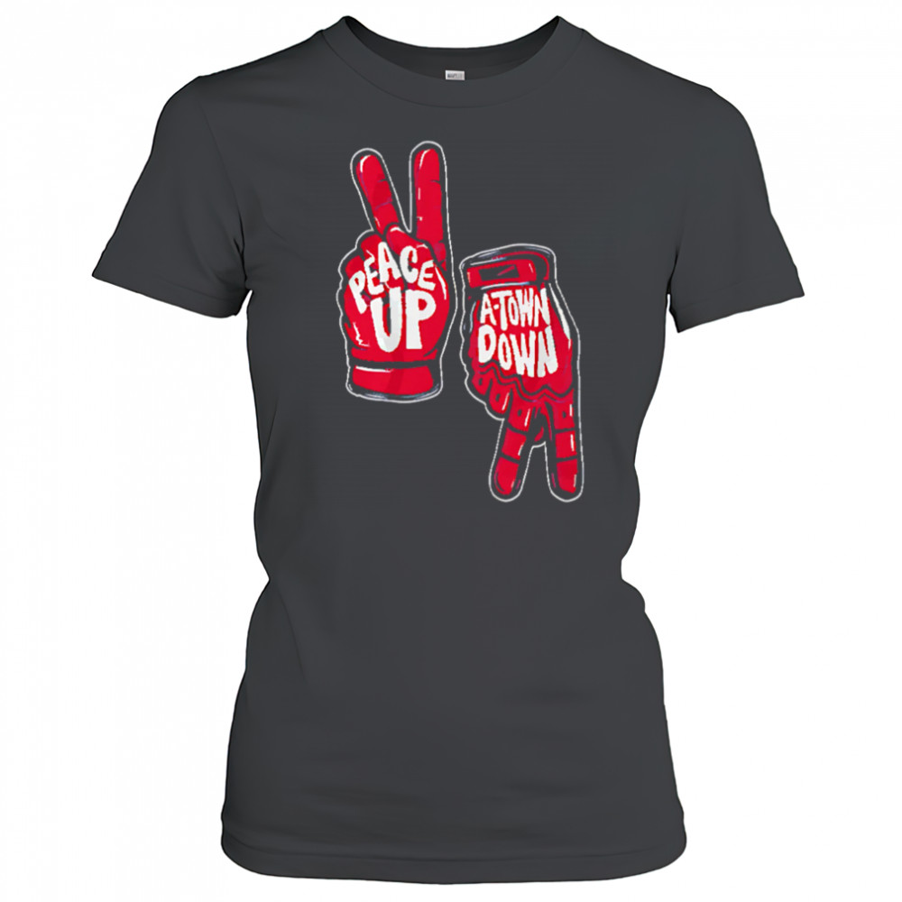 Peace Up A-town Down hand shirt Women's T-shirt