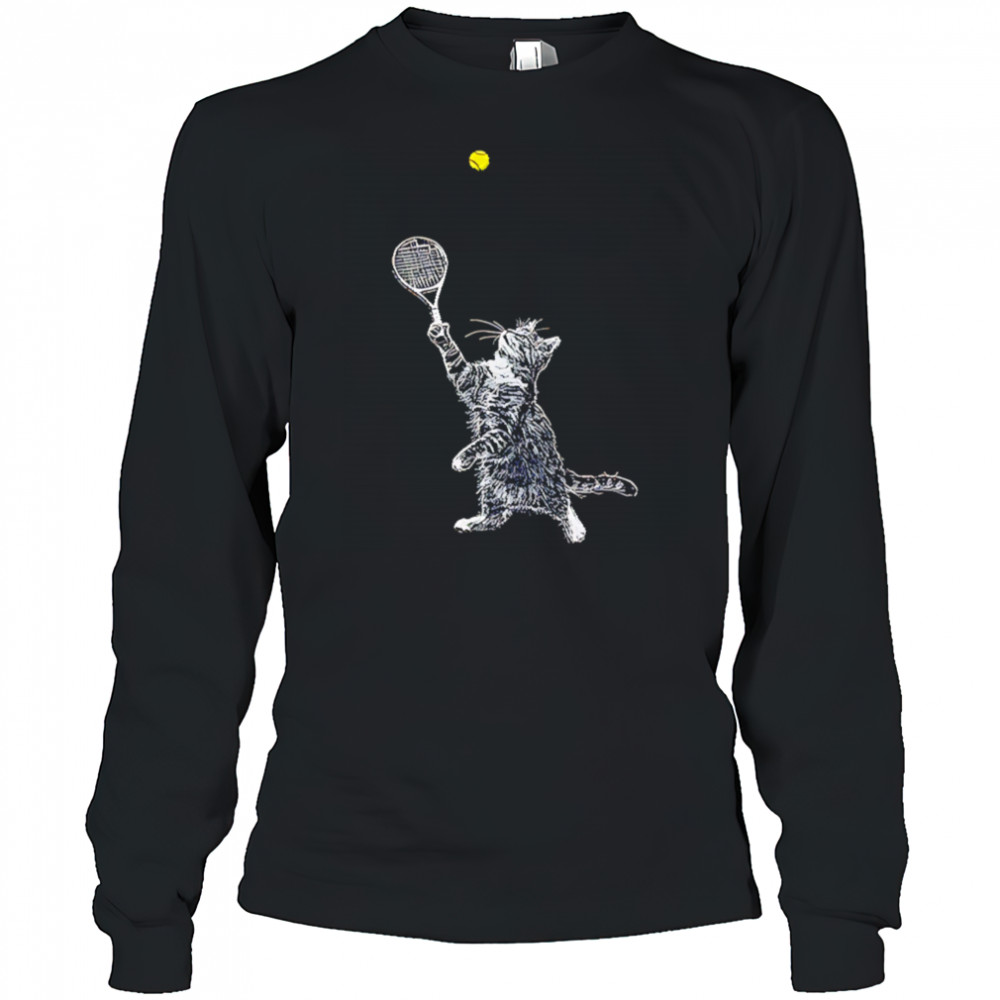 Tennis cat shirt Long Sleeved
