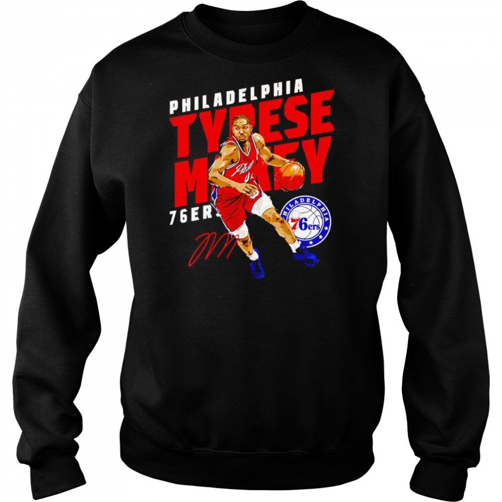 Tyrese Maxey Philadelphia 76ers Slant shirt Hoodie