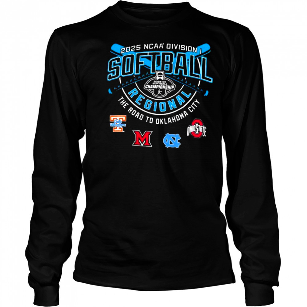 Volunteers Miami Redhawks North Carolina Ohio State NCAA Division I Softball Regional 2025 shirt Long Sleeved
