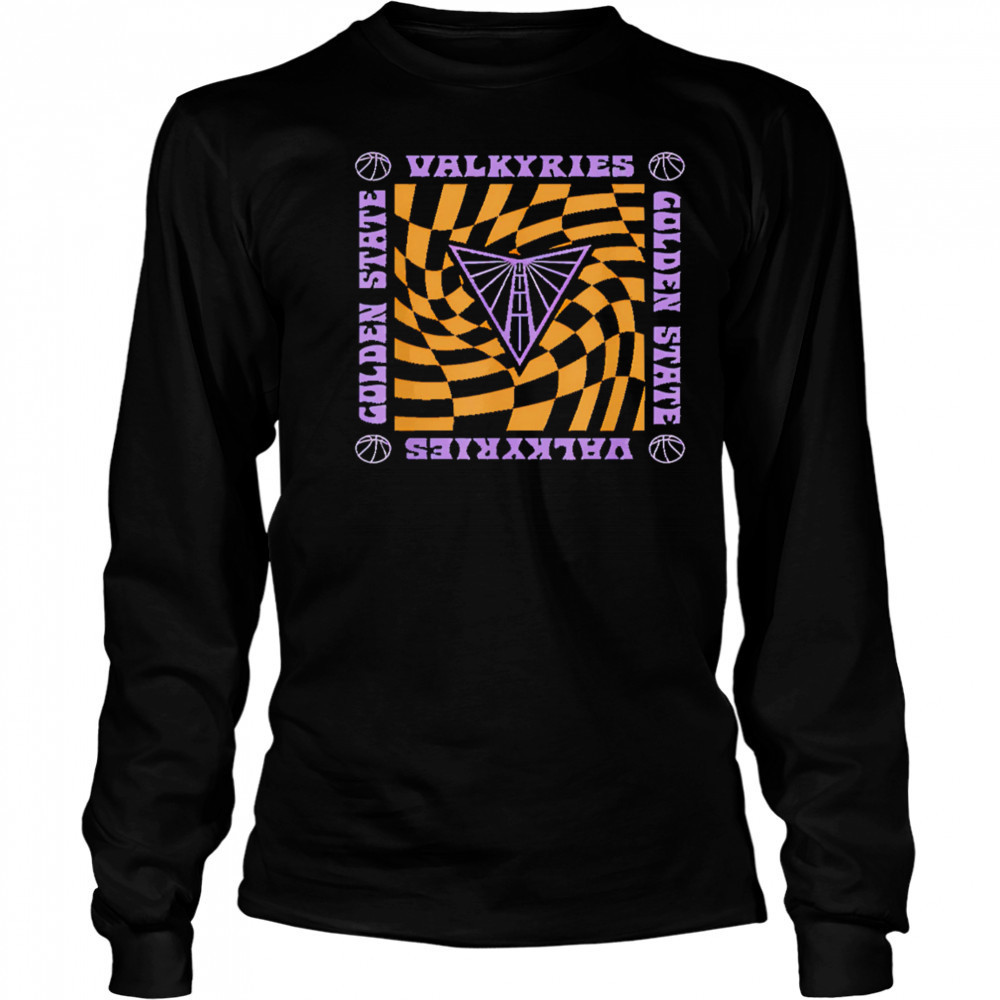 WNBA Golden State Valkyries Retro Wavy Checkerboard shirt Long Sleeved