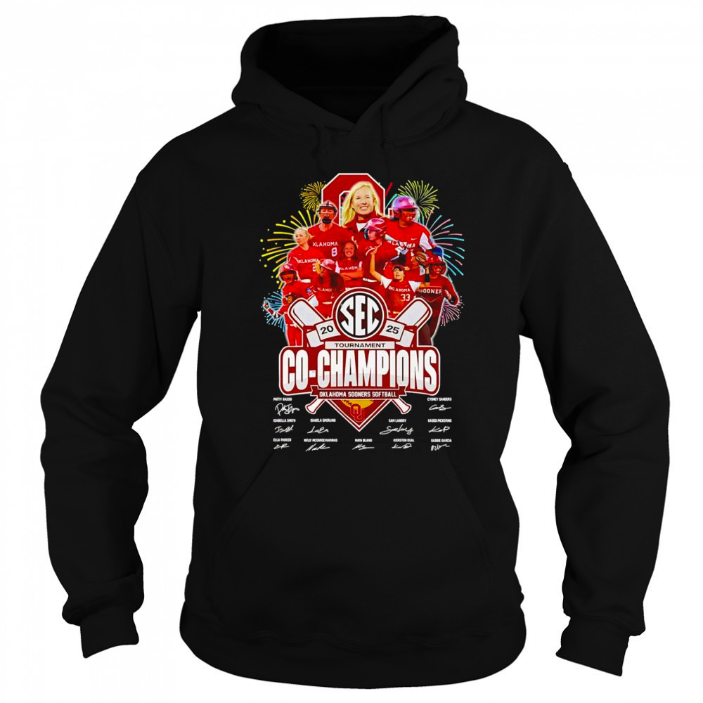 2025 SEC Tournament Co-Champions Oklahoma Sooners softball signature shirt Sweatshirt