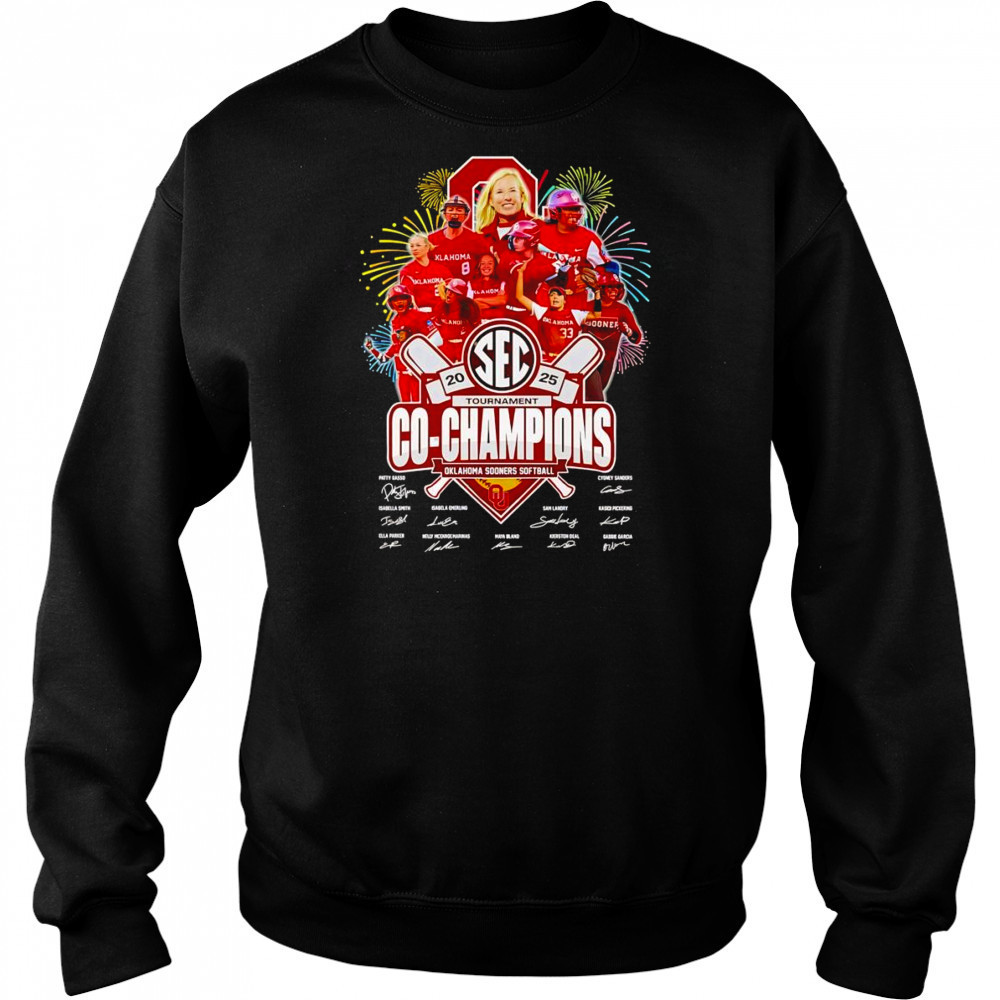 2025 SEC Tournament Co-Champions Oklahoma Sooners softball signature shirt Hoodie