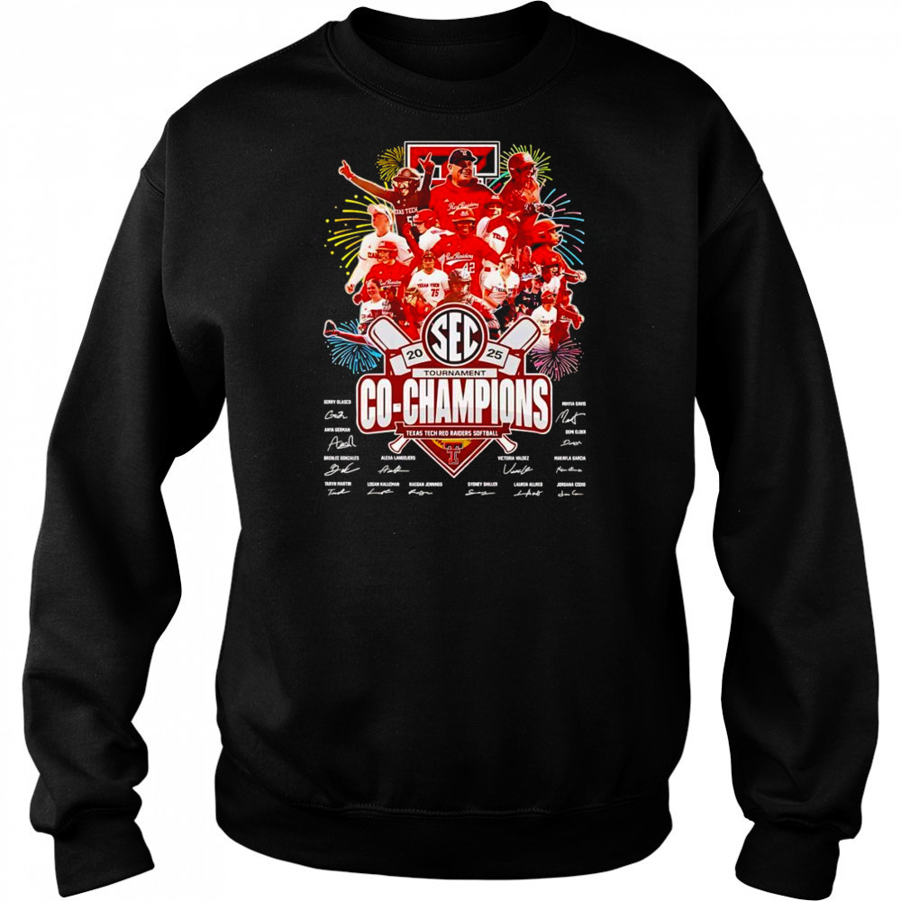 2025 SEC Tournament Co-Champions Texas Tech Red Raiders softball signature shirt Hoodie