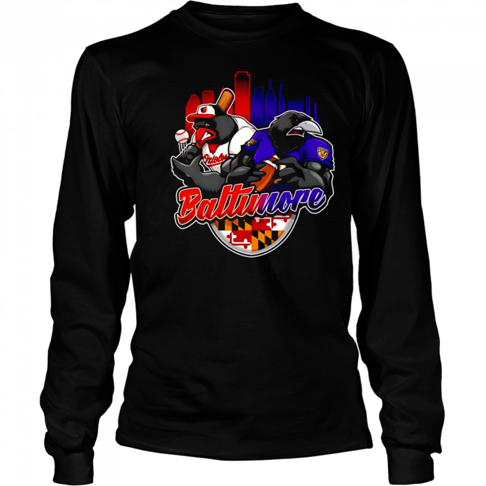 Baltimore baseball and football mascot shirt Long Sleeved