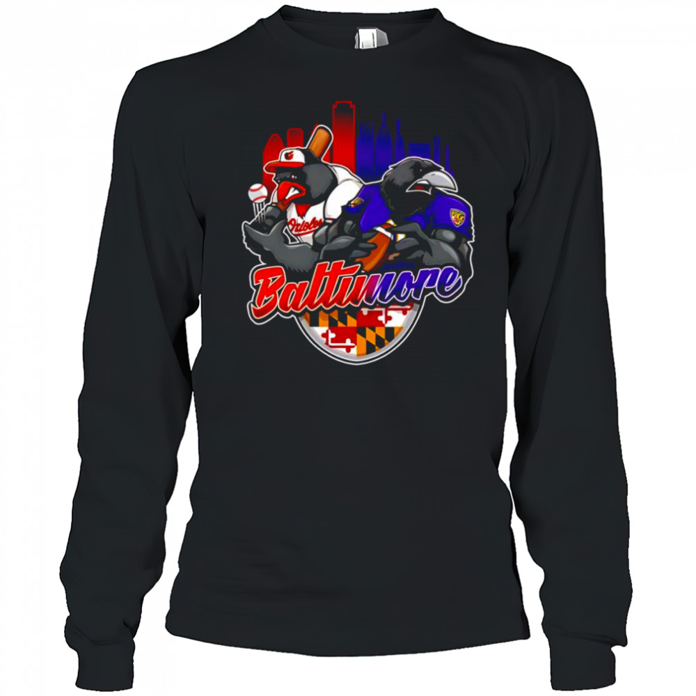 Baltimore baseball and football mascot shirt Long Sleeved