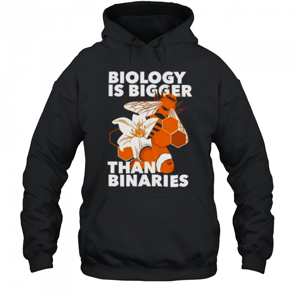 Bee and Nemo fish biology is bigger than binaries shirt Hoodie